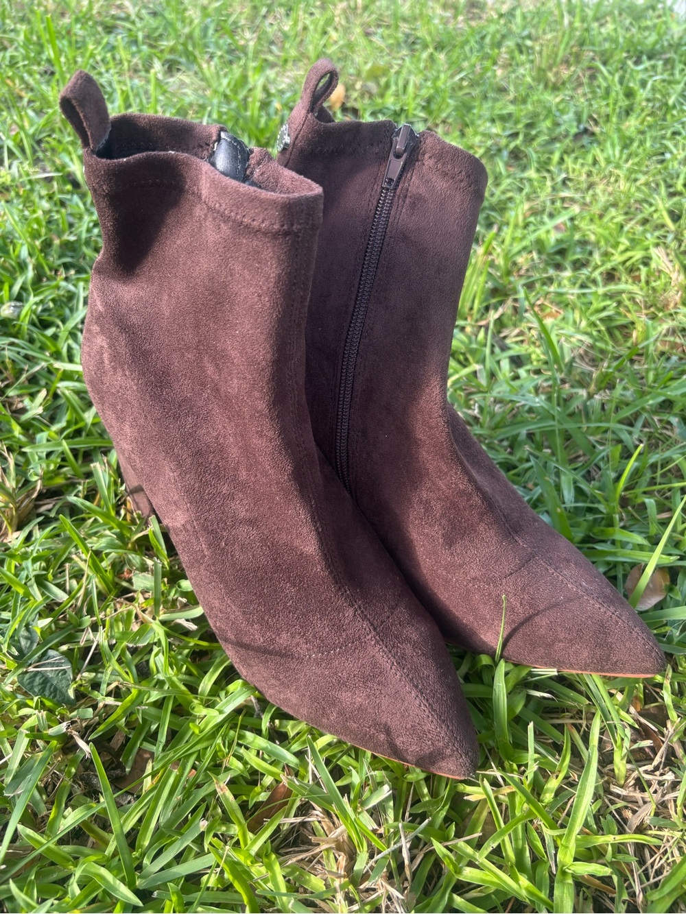Steve Madden Dark Brown Suede Pointed Ankle Booties Size 9